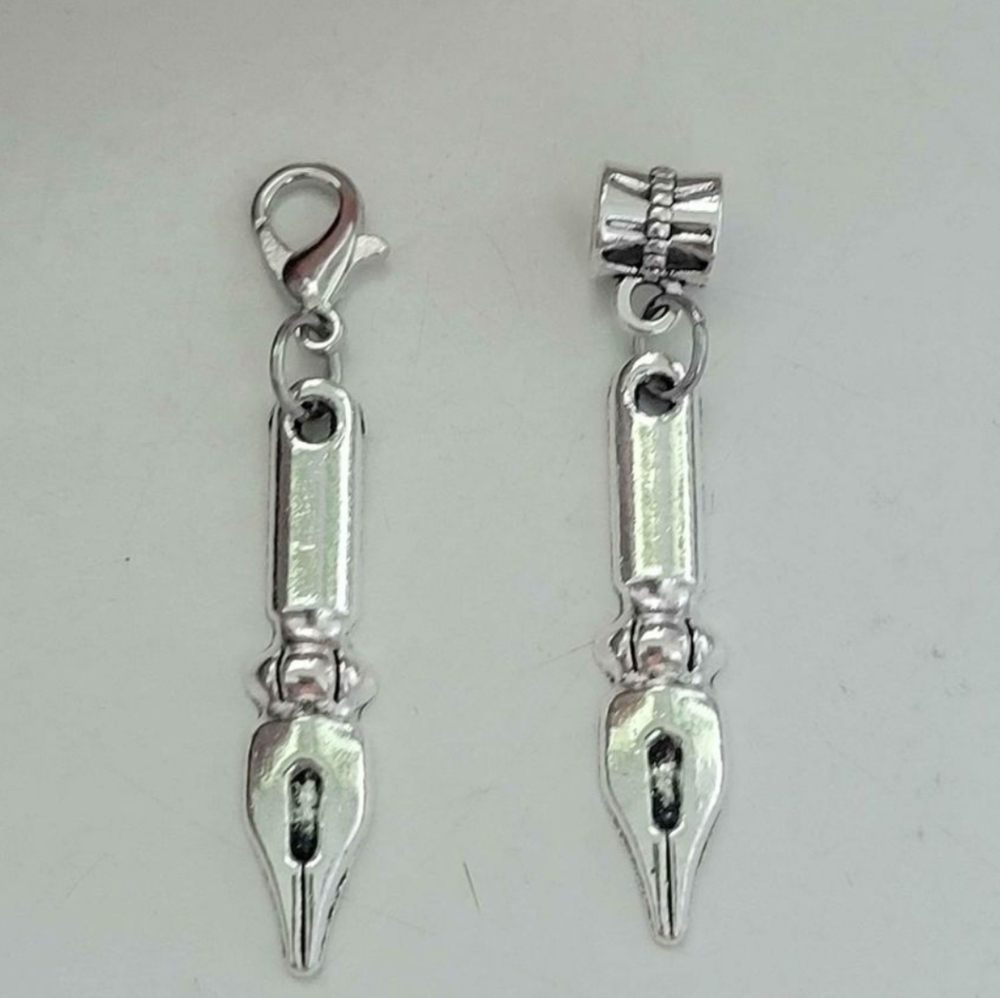 Fountain pen Calligraphy charms planner charms clipon bracelet charms